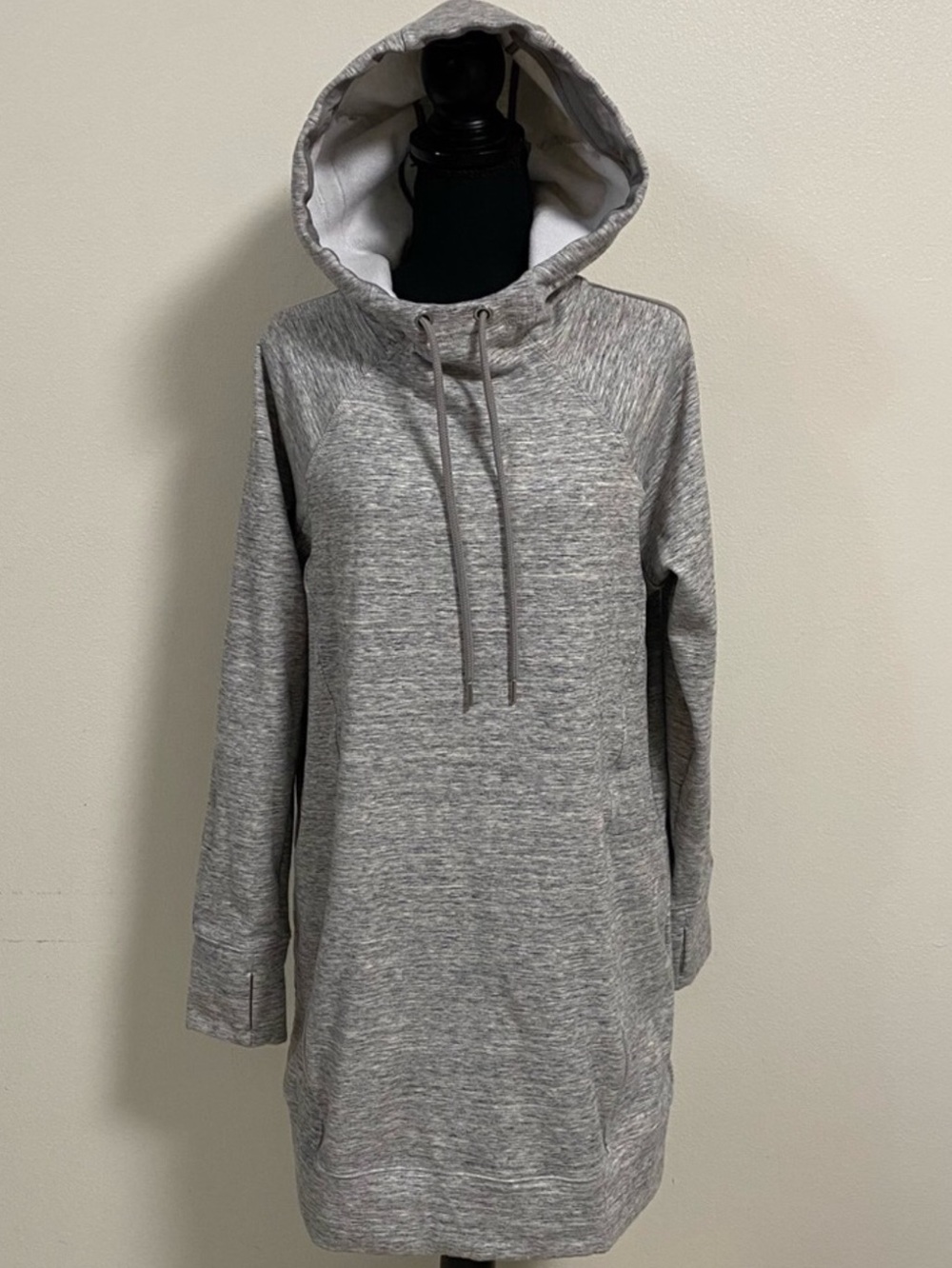 Athleta Sweatshirt Dress Women’s Large Grey Heathered Victory Hoodie dress